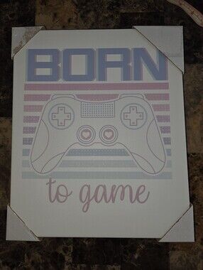 Born to Game Pastel Controller Wall Art - White 10"×12"